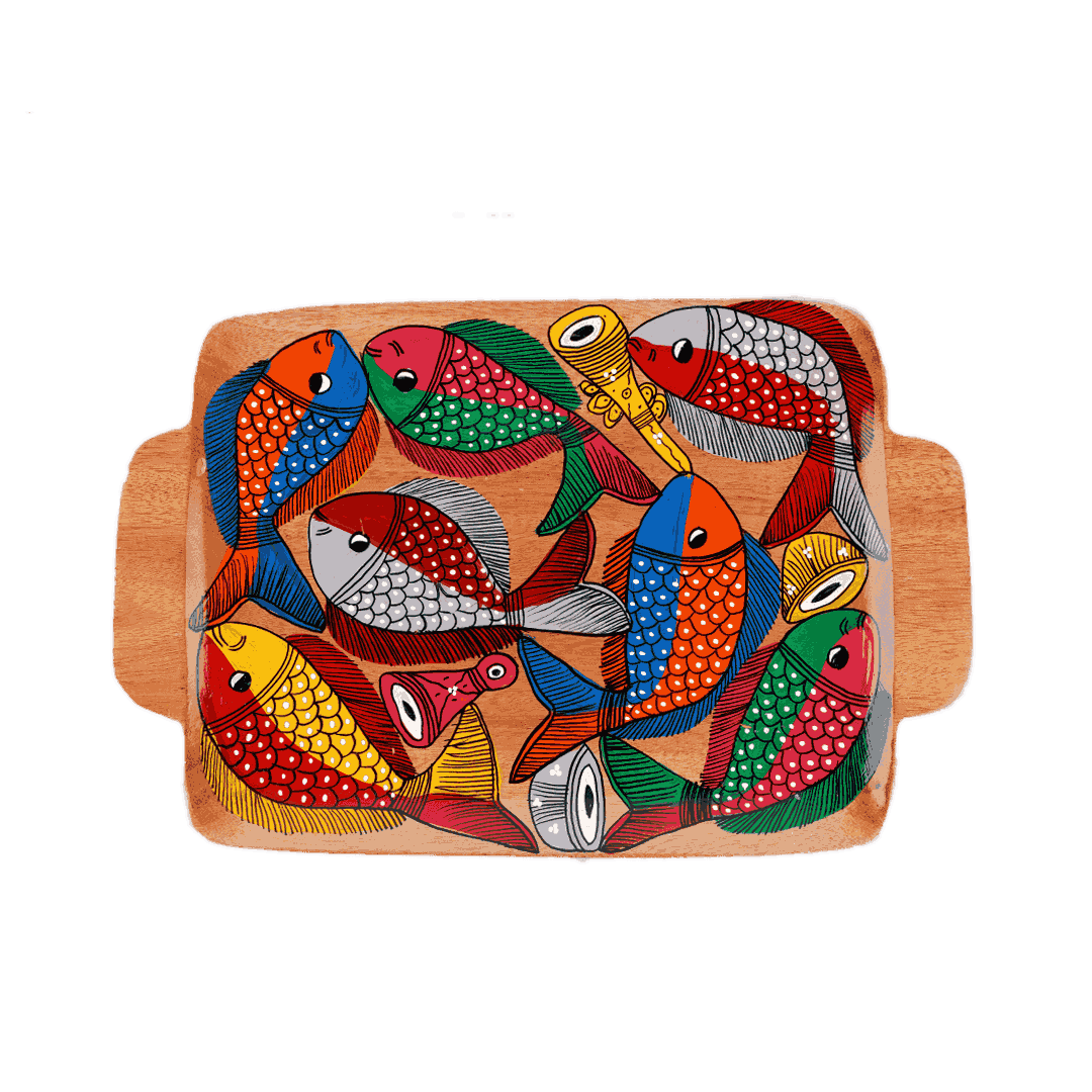 Waterproof Hand Painted Wooden Tray 8/12