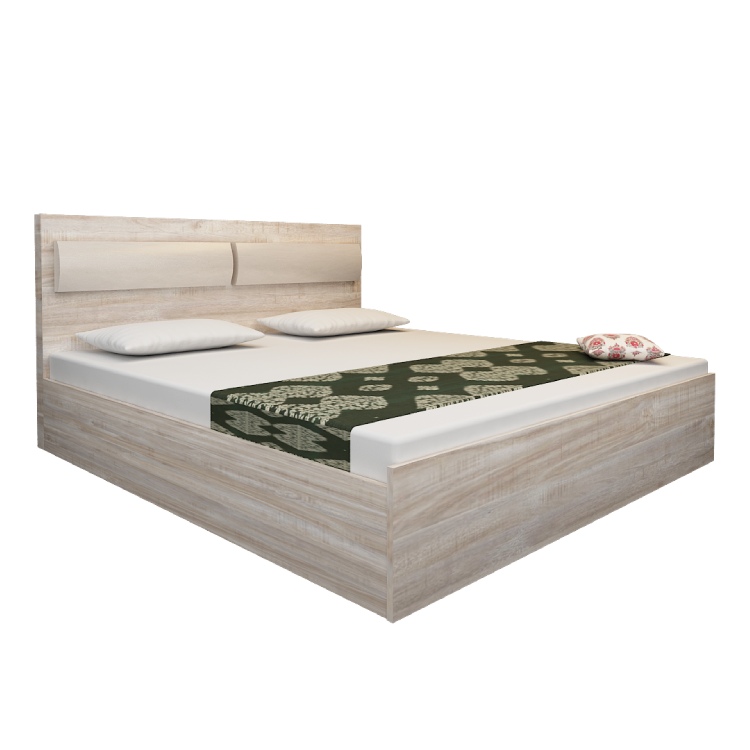 Queen Size Big Storage Bed In English Oak Light 