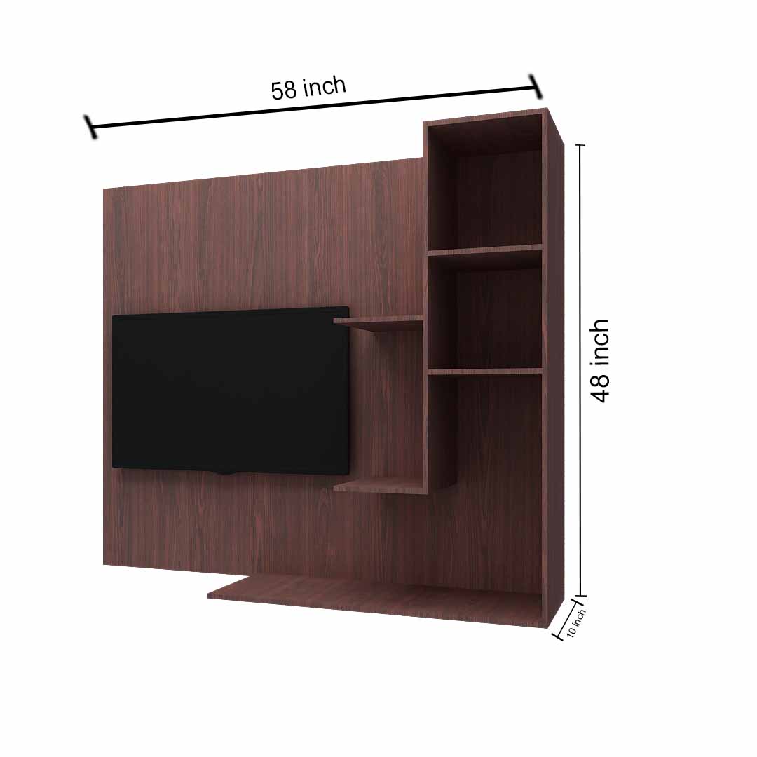 Modern Tv Unit With Open Shelf (In Rose Wood)