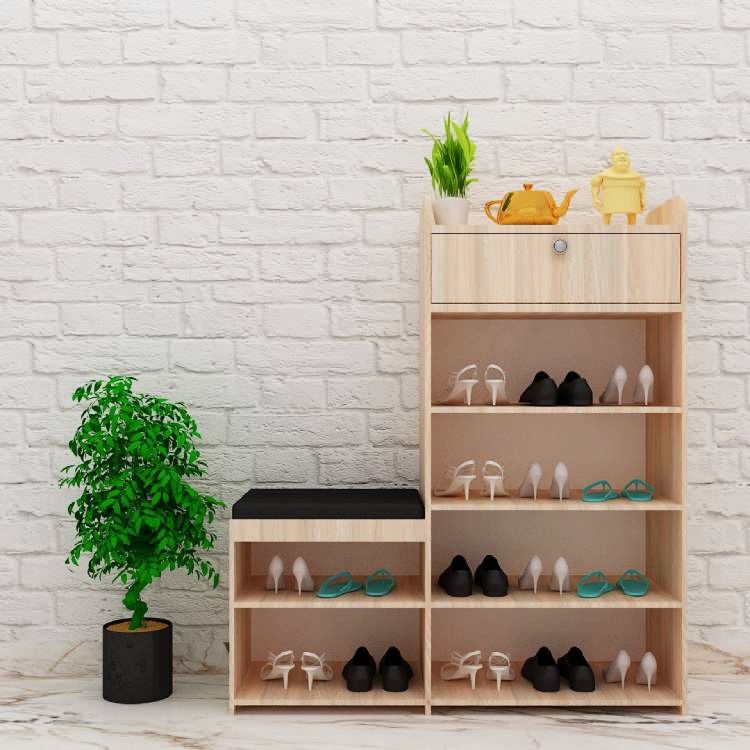 Open Shoe Rack With Sitting In Rolex Light