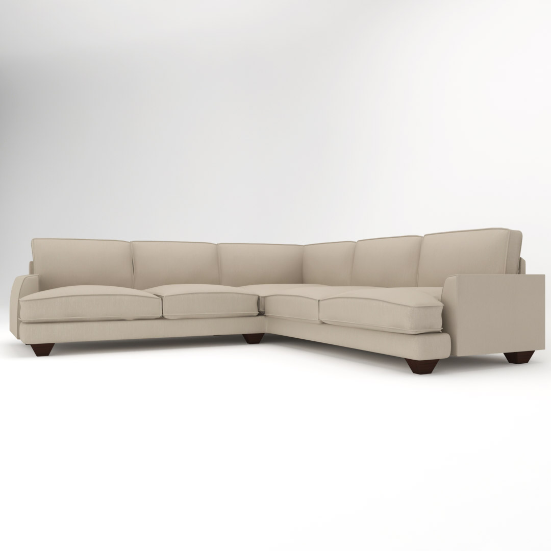 5 Seater LHS Sectional Corner Sofa In Frosty White