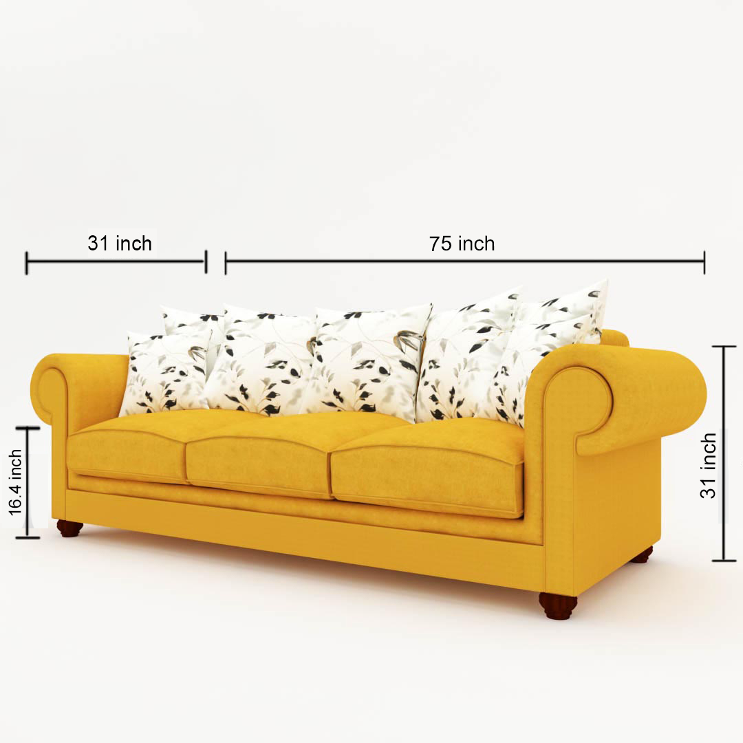 3 Seater Sofa (In yellow color)