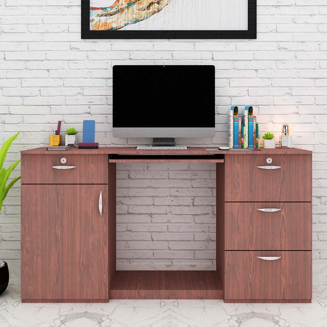 Modern Multifunctional Study Tables With Drawers (In Rose Wood)