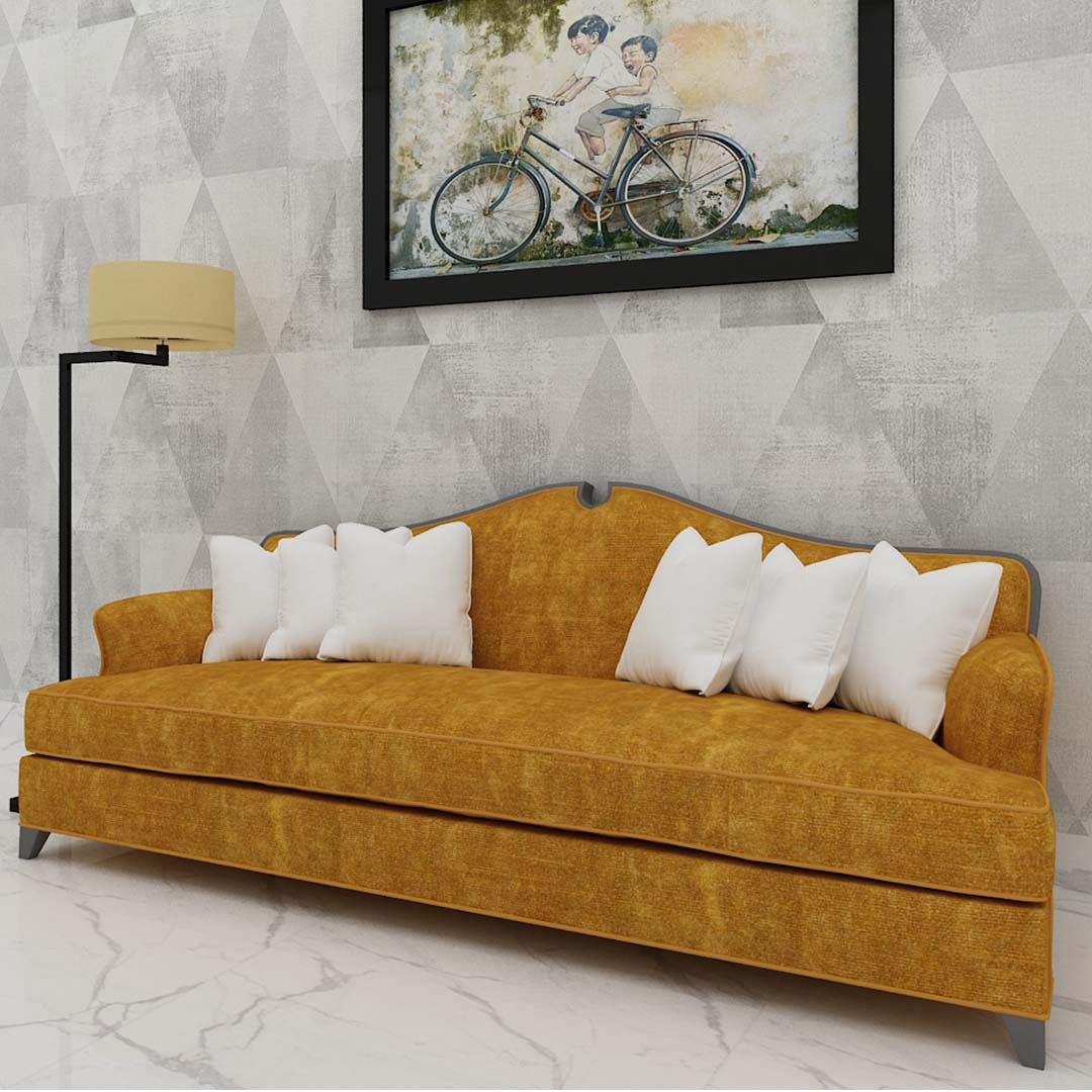 Modern 3 Seater In Dark yellow