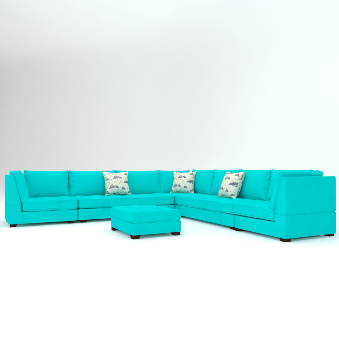 7 Seater LHS Sectional Corner Sofa
