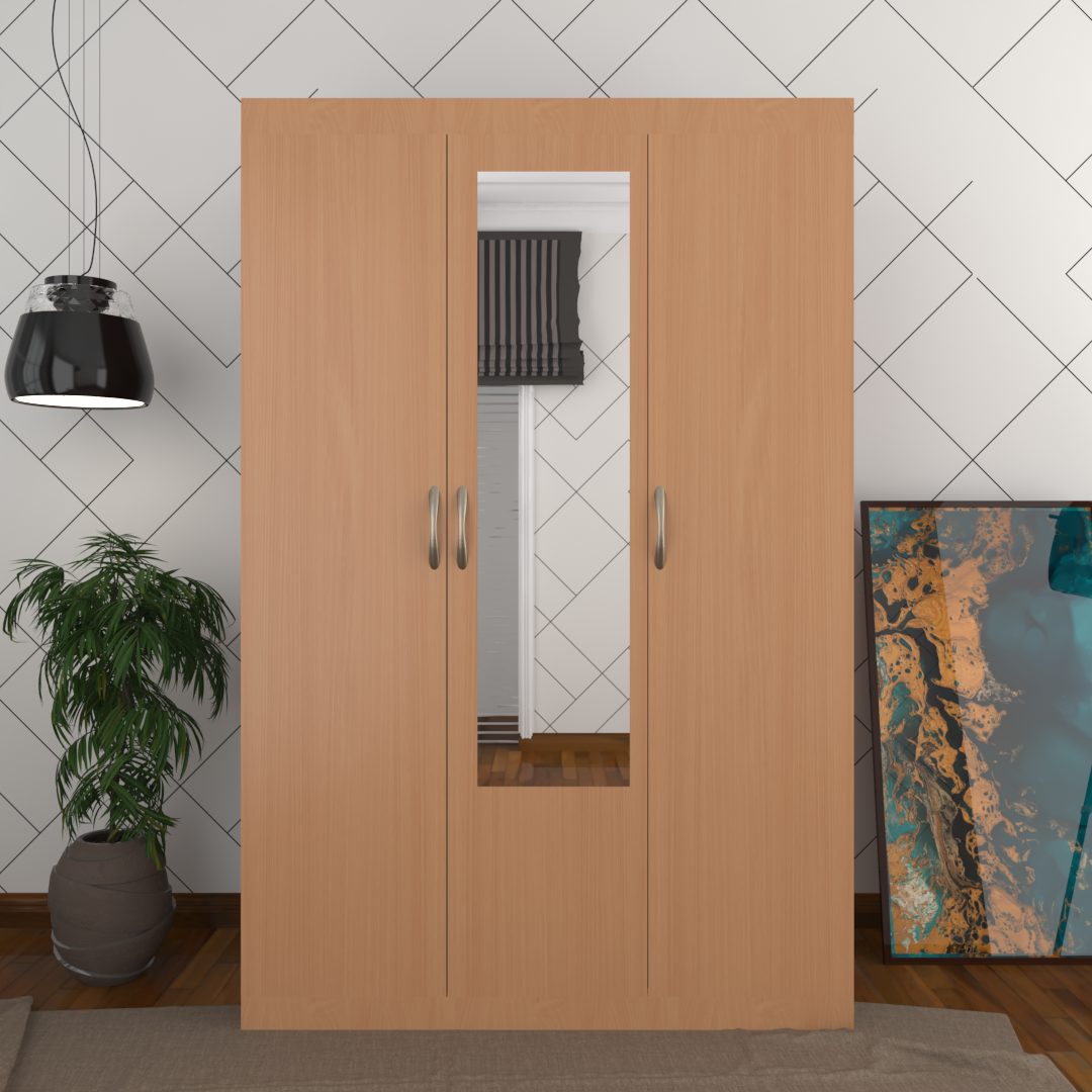 3 Door Wardrobe  (In  Bavarian Finish)