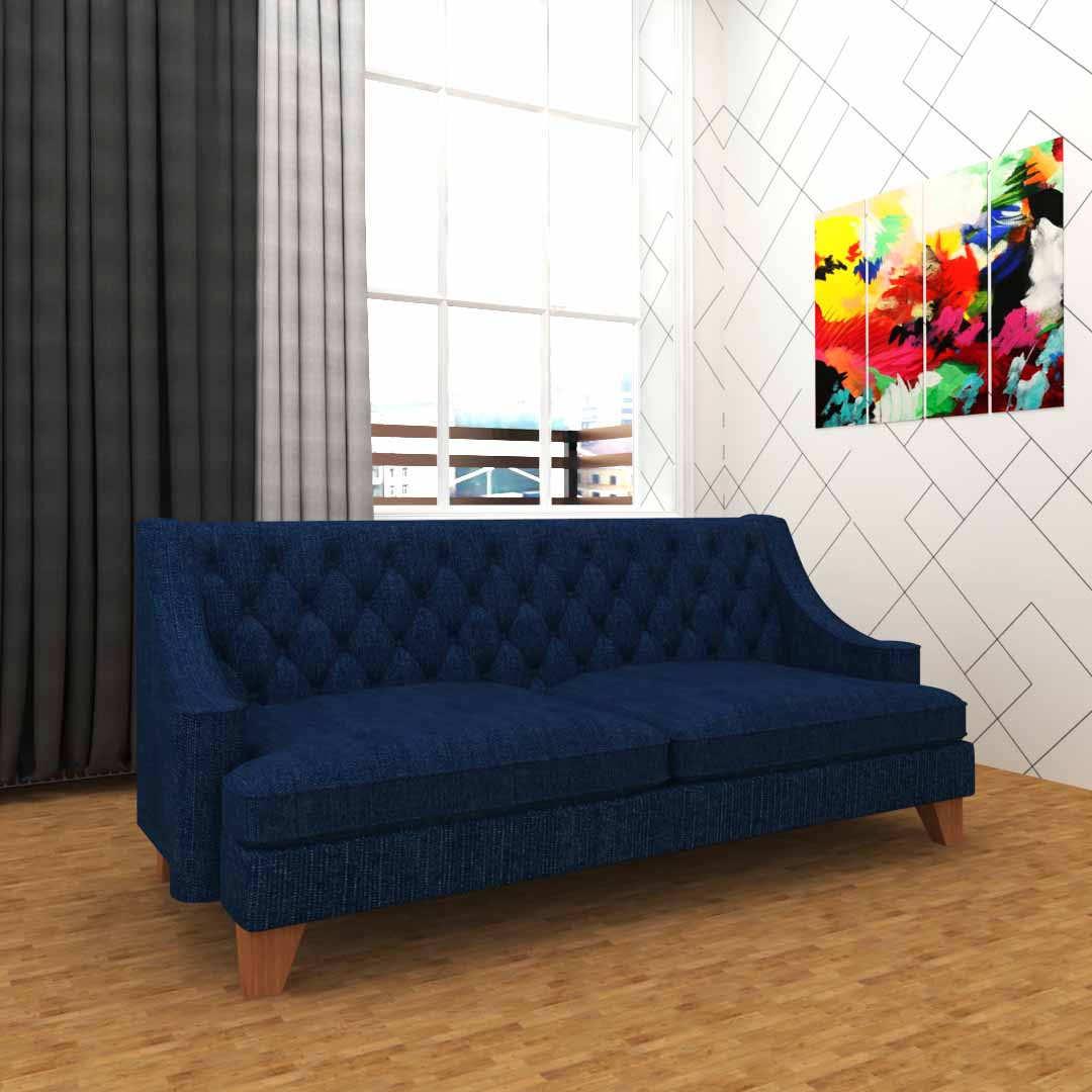 3 Seater Sofas (In  navy blue color)