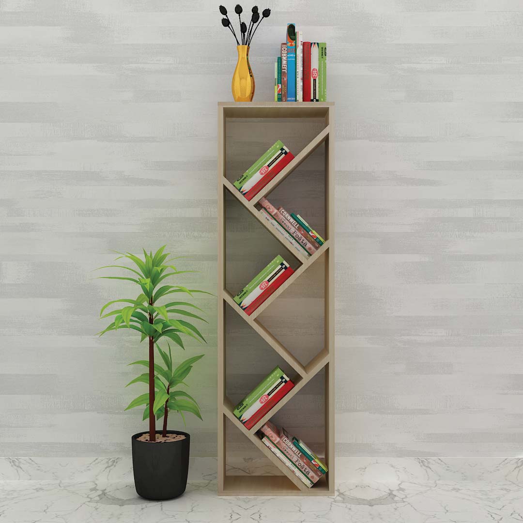 ZigZag Modern Bookcase (In B.Beech)