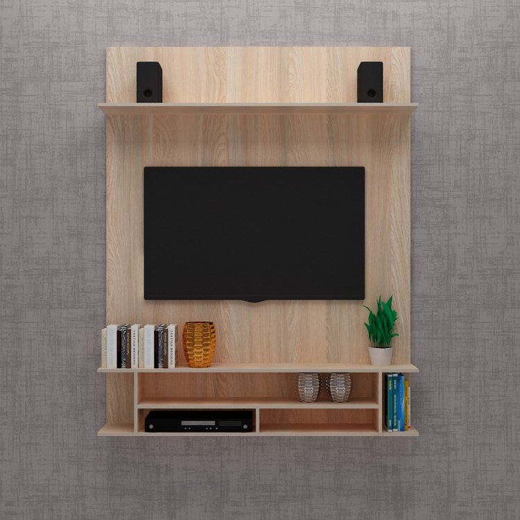 Simple Modern Tv Unit with Open Shelf (In Rolex Light)