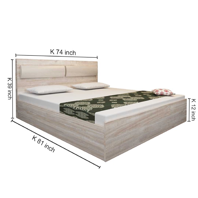 King Size Big Storage Bed In English Oak Light