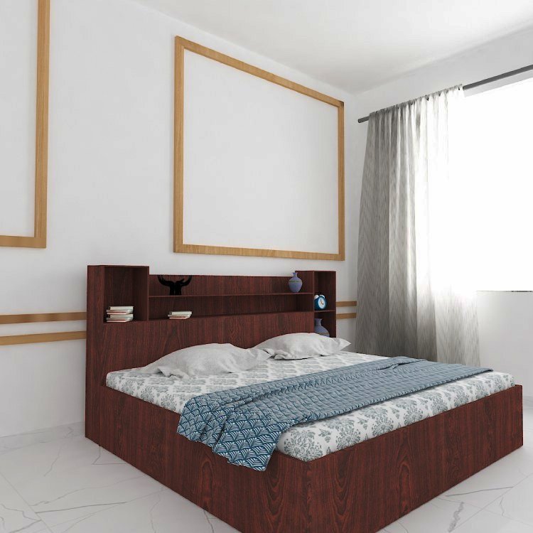 King Size Bed With Box Storage In Rose Wood