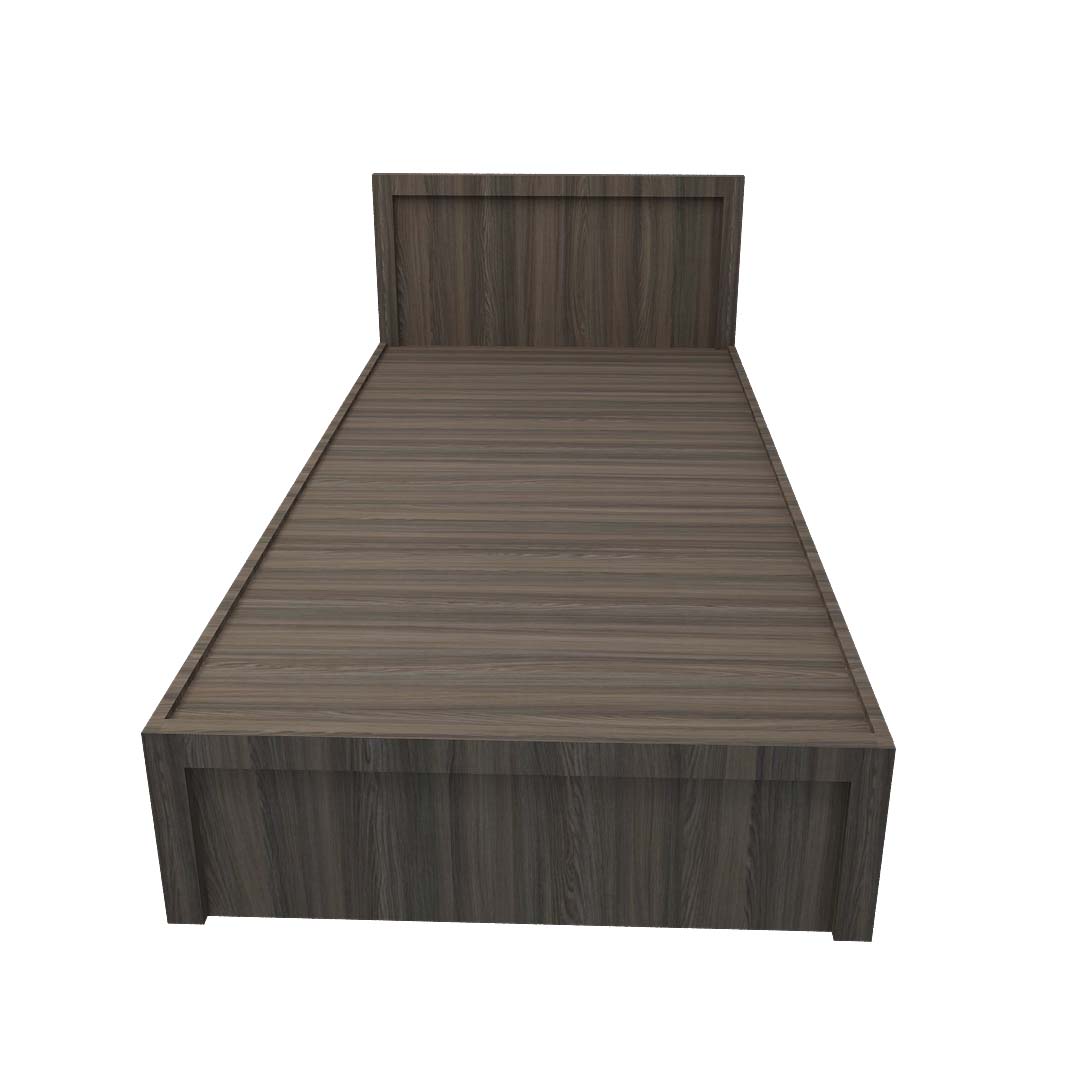 Non Storage Engineered Wood Single Bed with (Rolex Dark Finish)