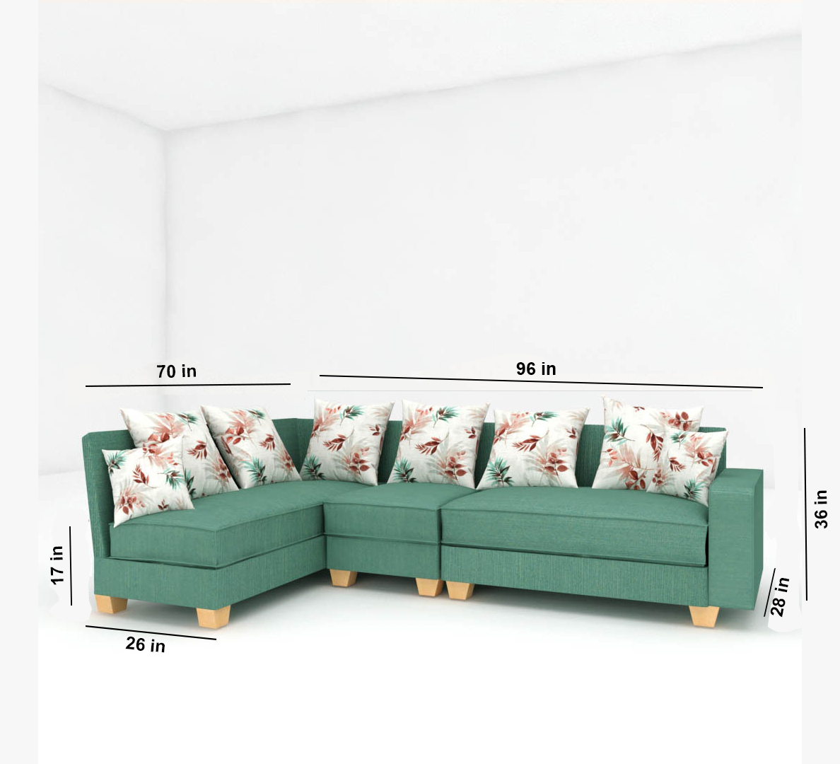  6 Seater RHS Sectional  Conner Sofa