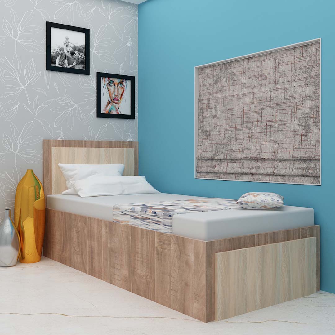 Classic Storage Single Bed(Single Size Bed in Engling Oka Drak)