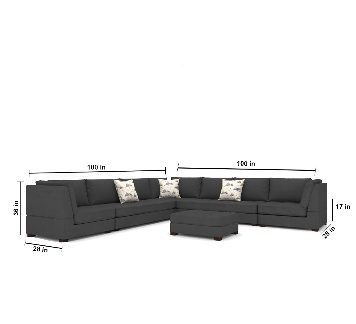 7 Seater L Shape Corner Sofa