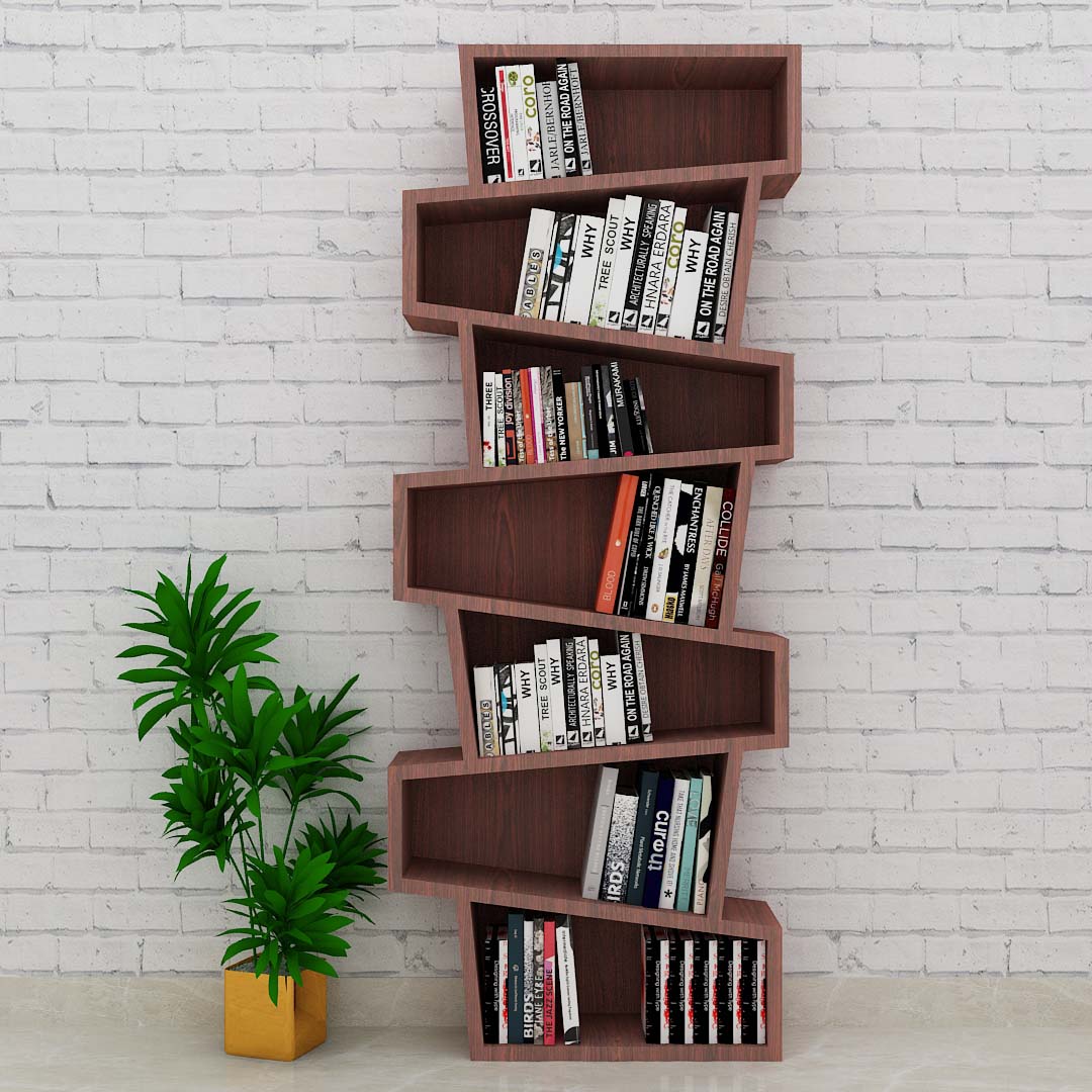 Creative Bookshelf In Rose Wood