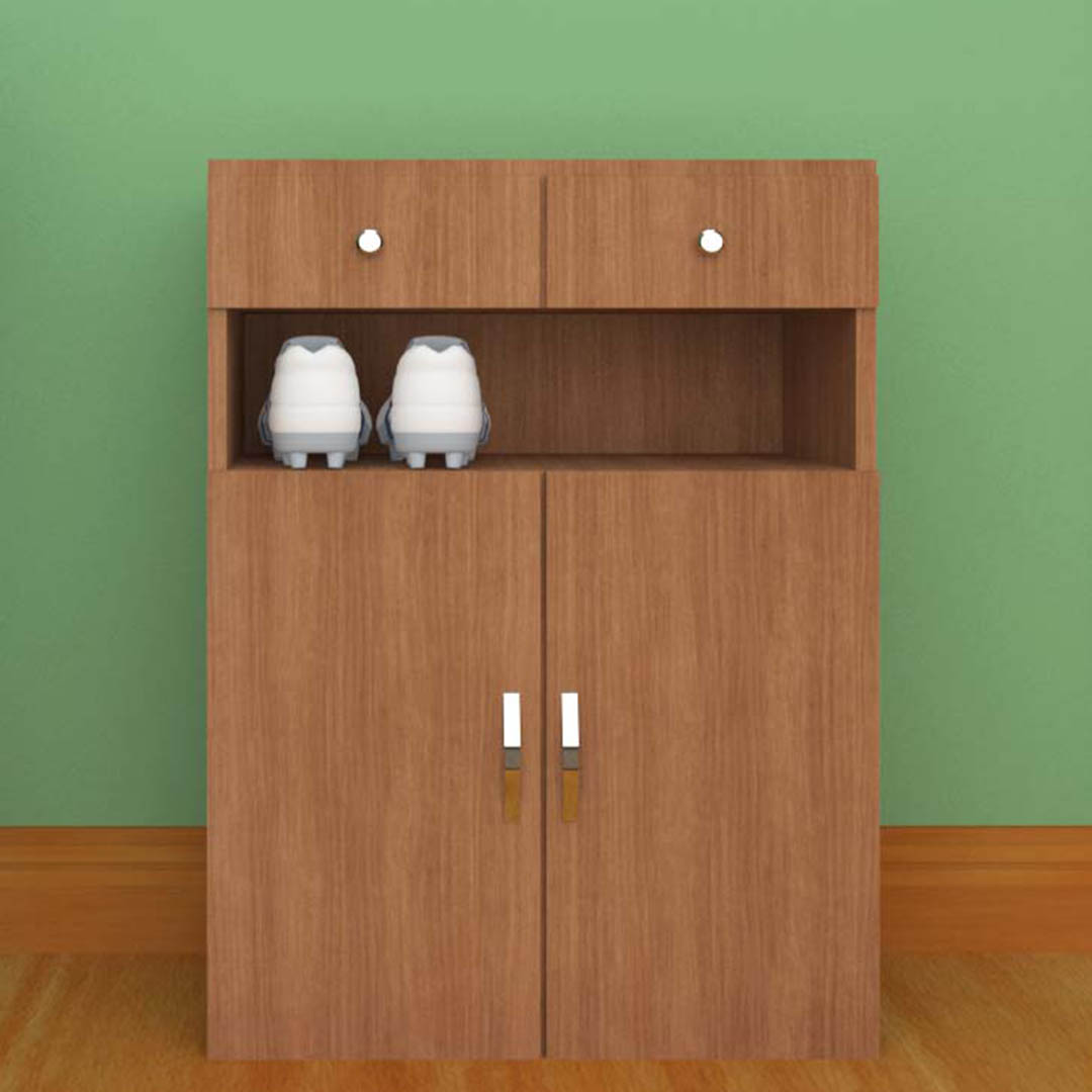 Shoe Rack With Drawer (In Urban Teak Finish)