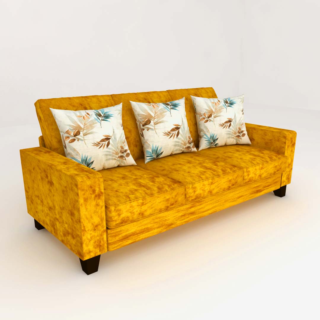 3 Seater Sofas (In Light Gold & Maroon Shade)