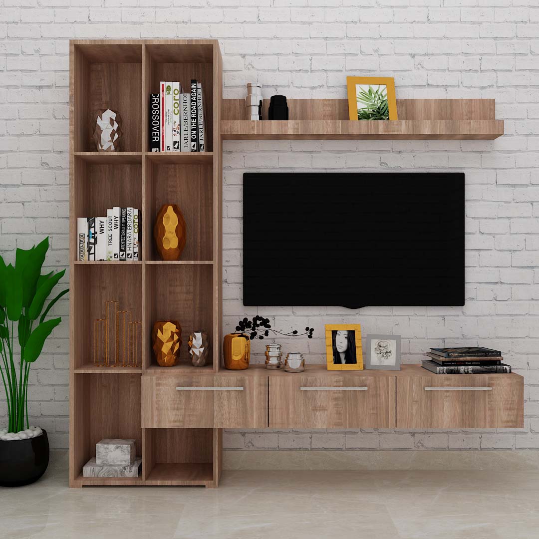 Tv Unit In English Oak Dark