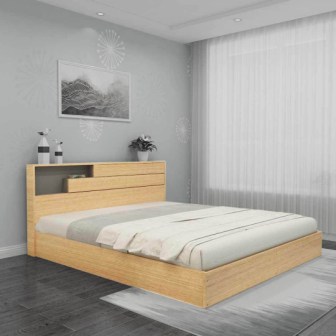 King Size Bed (In Thansau Maple Finish)