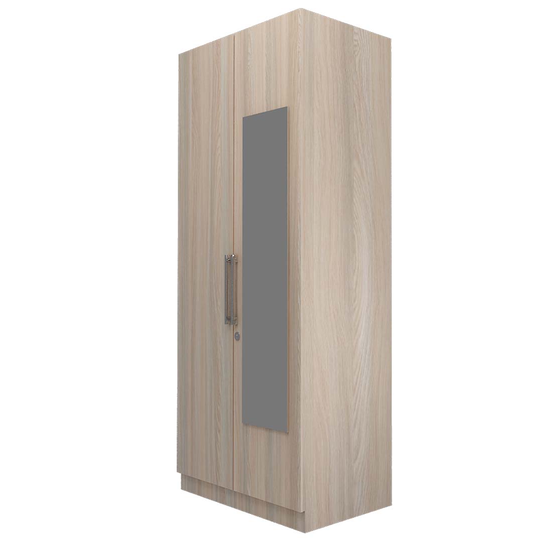 Two Door Classic Wardrobe In Rolex Light Finish with Mirror