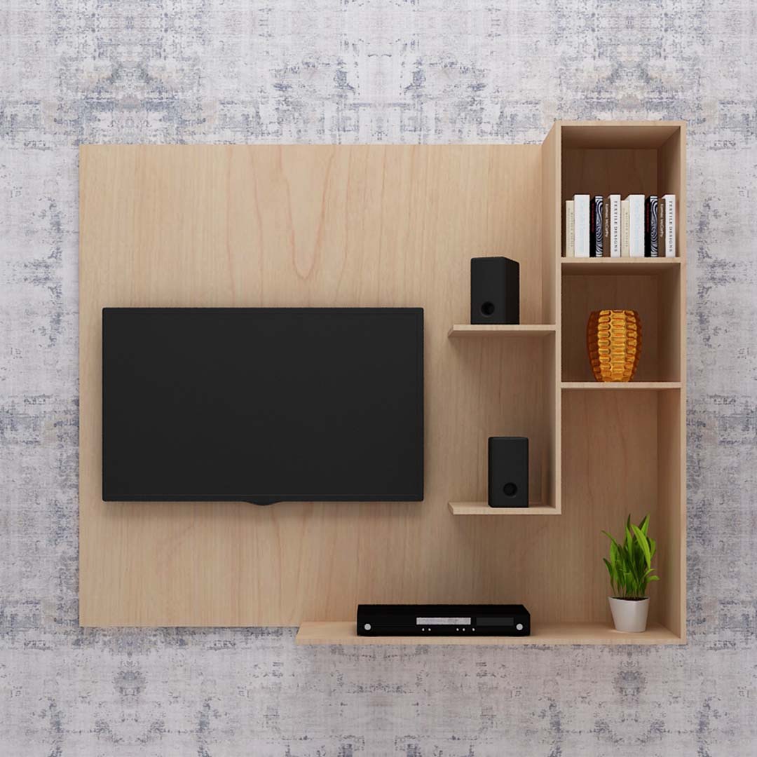 Modern Tv Unit With Open Shelf (In F. Mapel)