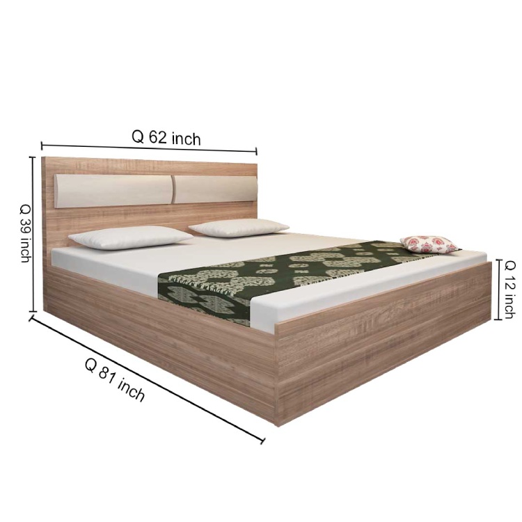 Queen Size Big Storage Bed In English Oak Dark
