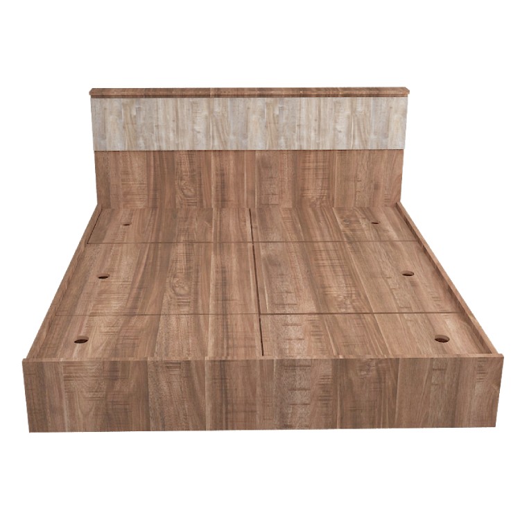 Modern King Size Bed With Storage In English Oak Dark