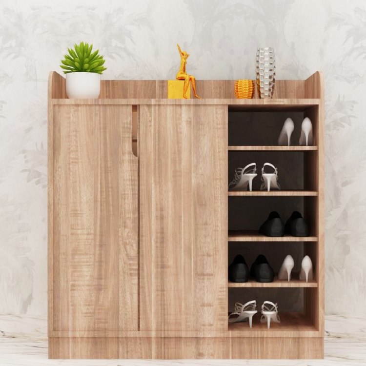 Shoe Cabinet with open Shelf In English Oak Dark