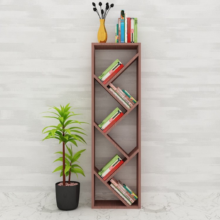 ZigZag Modern Bookcase (In Rose Wood)