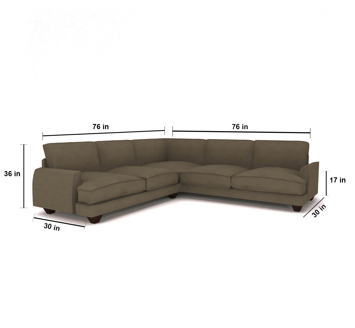  5 Seater LHS  Sectional conner Sofa In Grey Color