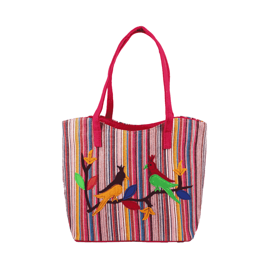 Cotton Bag Bird (Dip pink Color) Canvas Bag