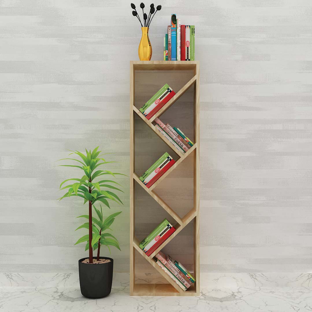 ZigZag Modern Bookcase (In Shape Walnut Light)