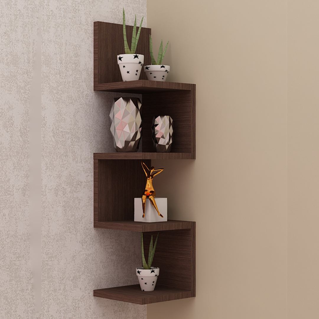 Zigzag Wall Mount Corner Shelf Unit