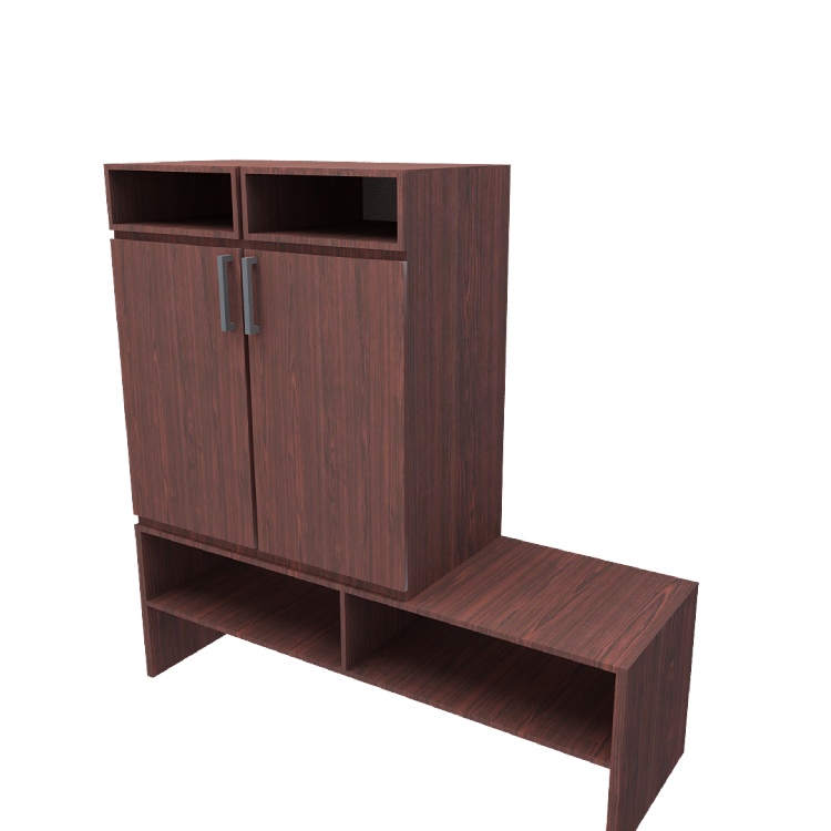 Shoe Cabinet With Sitting In Rose Wood