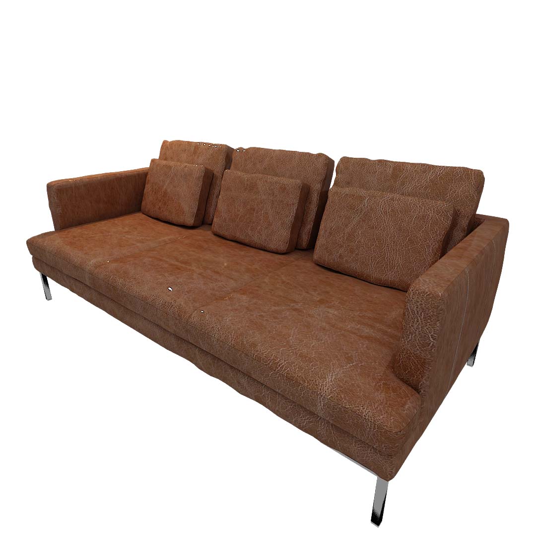 Vintage 3 Seater Sofa In Leather Finish
