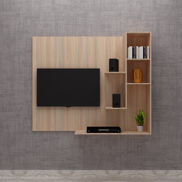 Modern Tv Unit With Open Shelf (In Rolex Light)