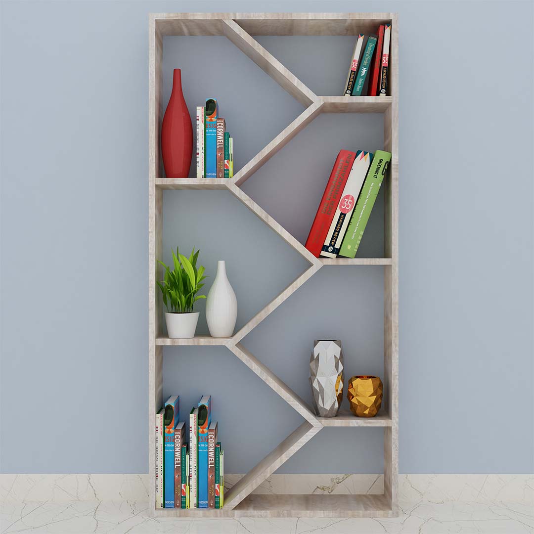 Open Bookshelves In English Oak Light