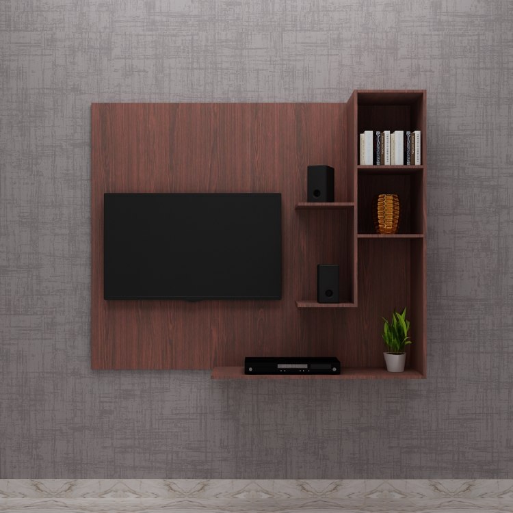 Modern Tv Unit With Open Shelf (In Rose Wood)