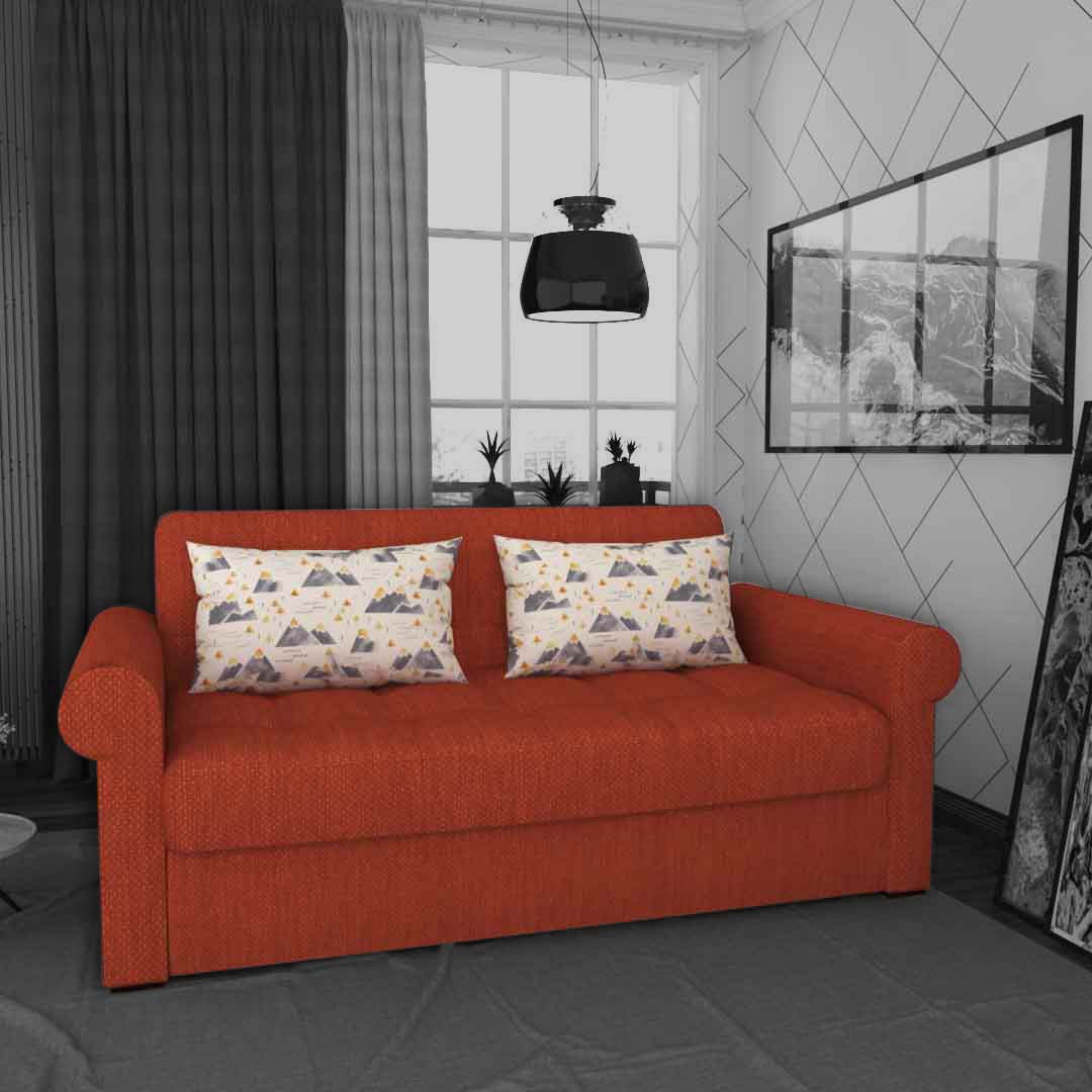 Sofa Cum Bed (Cherry Red Color)