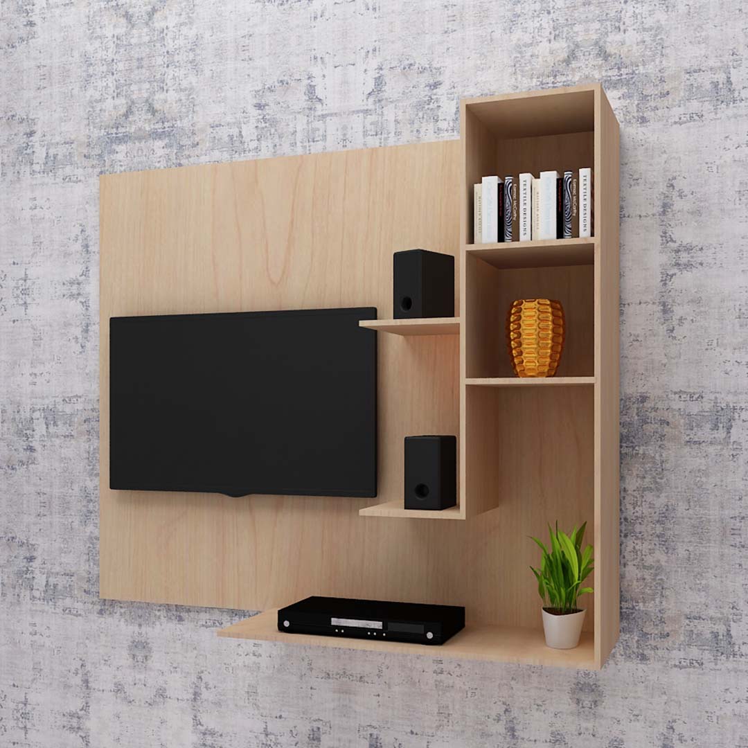 Modern Tv Unit With Open Shelf (In F. Mapel)