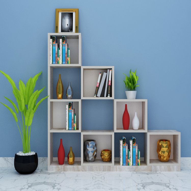 Burns 4 Shelves Book Shelf (In English Oak Light)