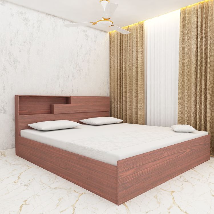 Queen Size Bed with Storage In Rose Wood