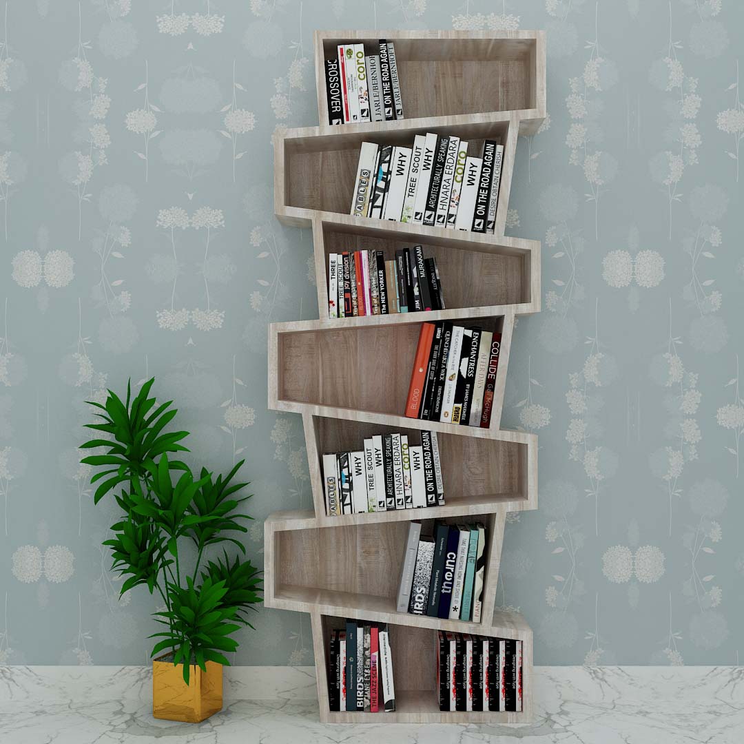 Creative Bookshelf In English Oak Light