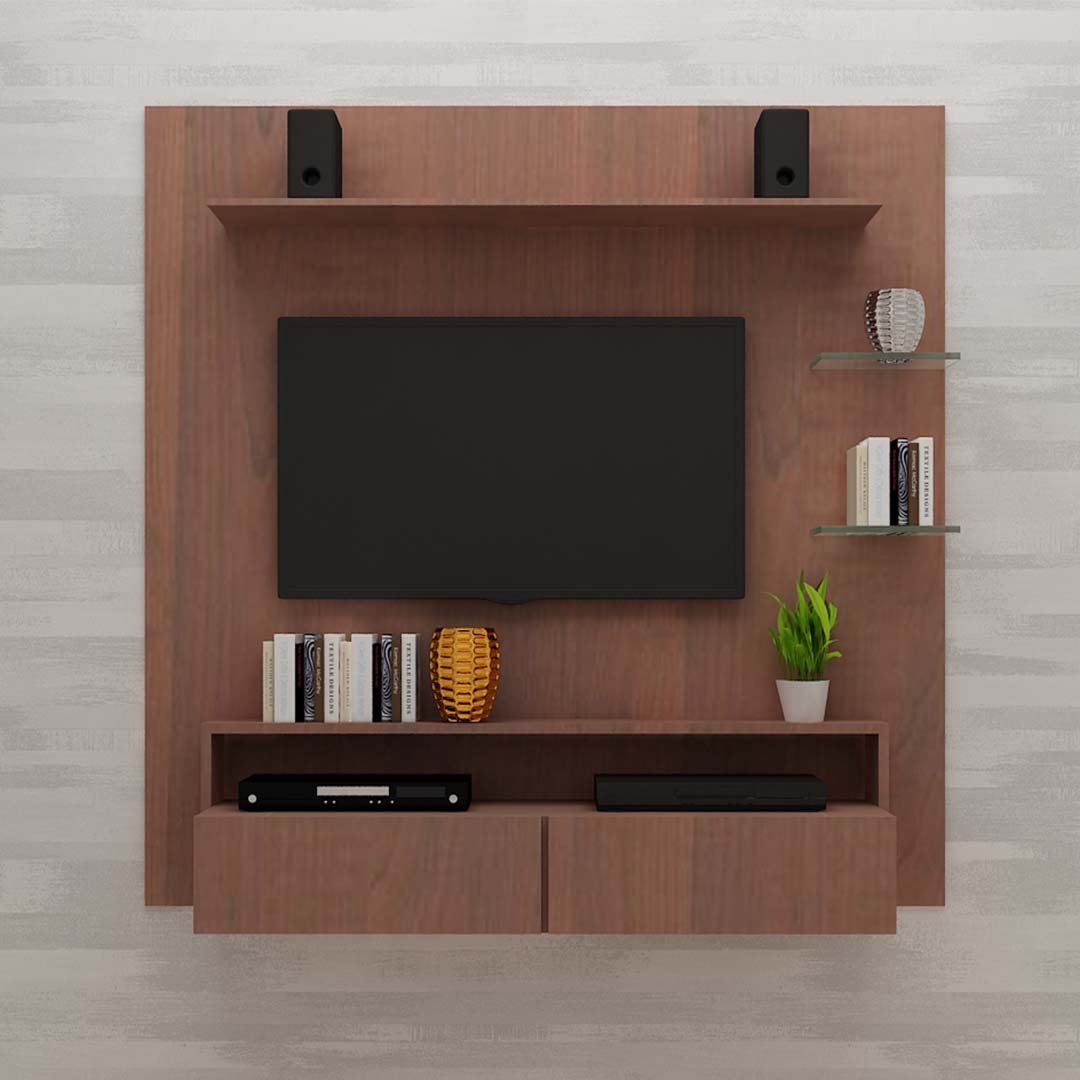 Simple Stylish Wooden Tv Unit (In Walnut)