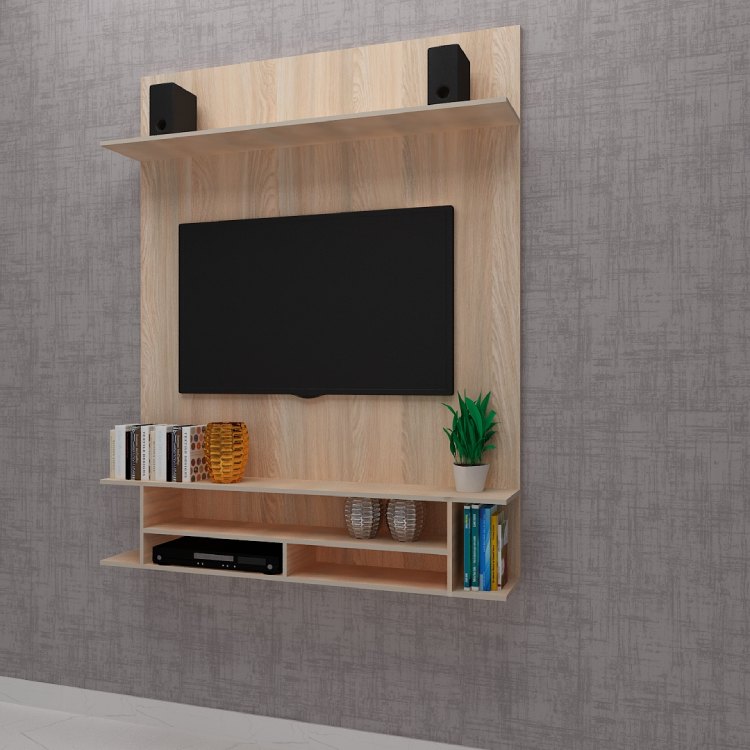 Simple Modern Tv Unit with Open Shelf (In Rolex Light)