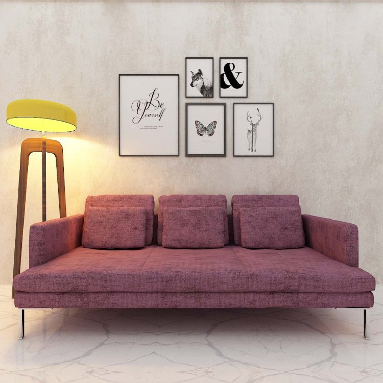 Vintage 3 Seater Sofa In Purple Colour