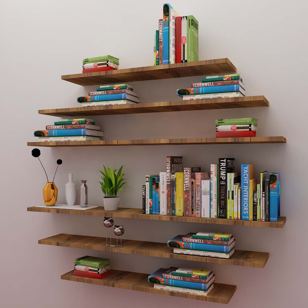 Rounded Stylish Open bookshelf (In Coach Wood Cream)