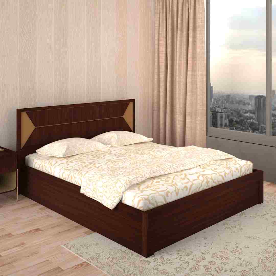 King Size Bed with Storage In Sapeli finished