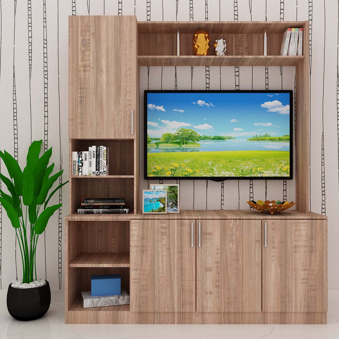 Modern Tv Unit In English Oak Dark